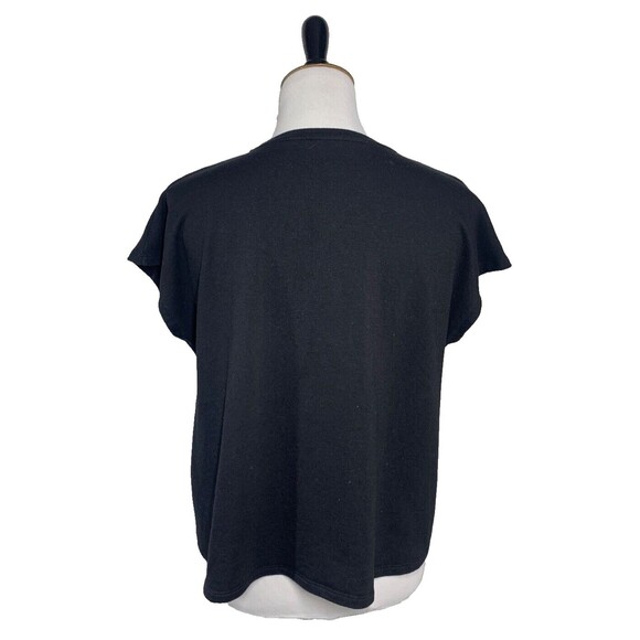 Eileen Fisher Short Sleeve Sweater Women's Size M Black Layering Old Money - Picture 3 of 7